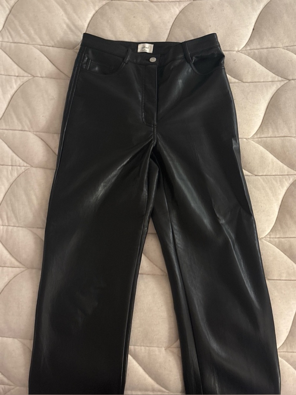 Wilfred Black Faux Leather Straight-Leg Jeans